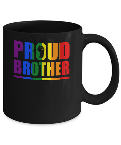 Proud Brother Gay Pride Month LGBT Mug-Coffee Mug-11oz Mug-Black