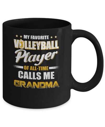 My Favorite Volleyball Player Calls Me Grandma Volleyball Mug-Coffee Mug-11oz Mug-Black