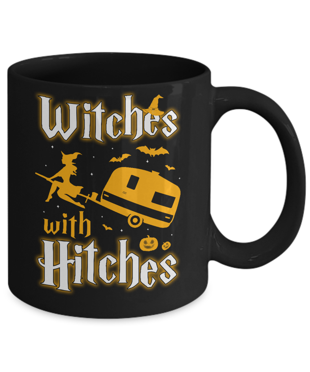 Witches With Hitches Camping Funny Halloween Mug-Coffee Mug-11oz Mug-Black