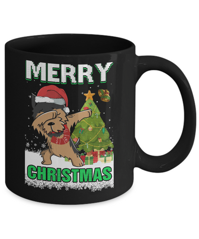 Cute Yorkshire Terrier Claus Merry Christmas Ugly Sweater Mug-Coffee Mug-11oz Mug-Black