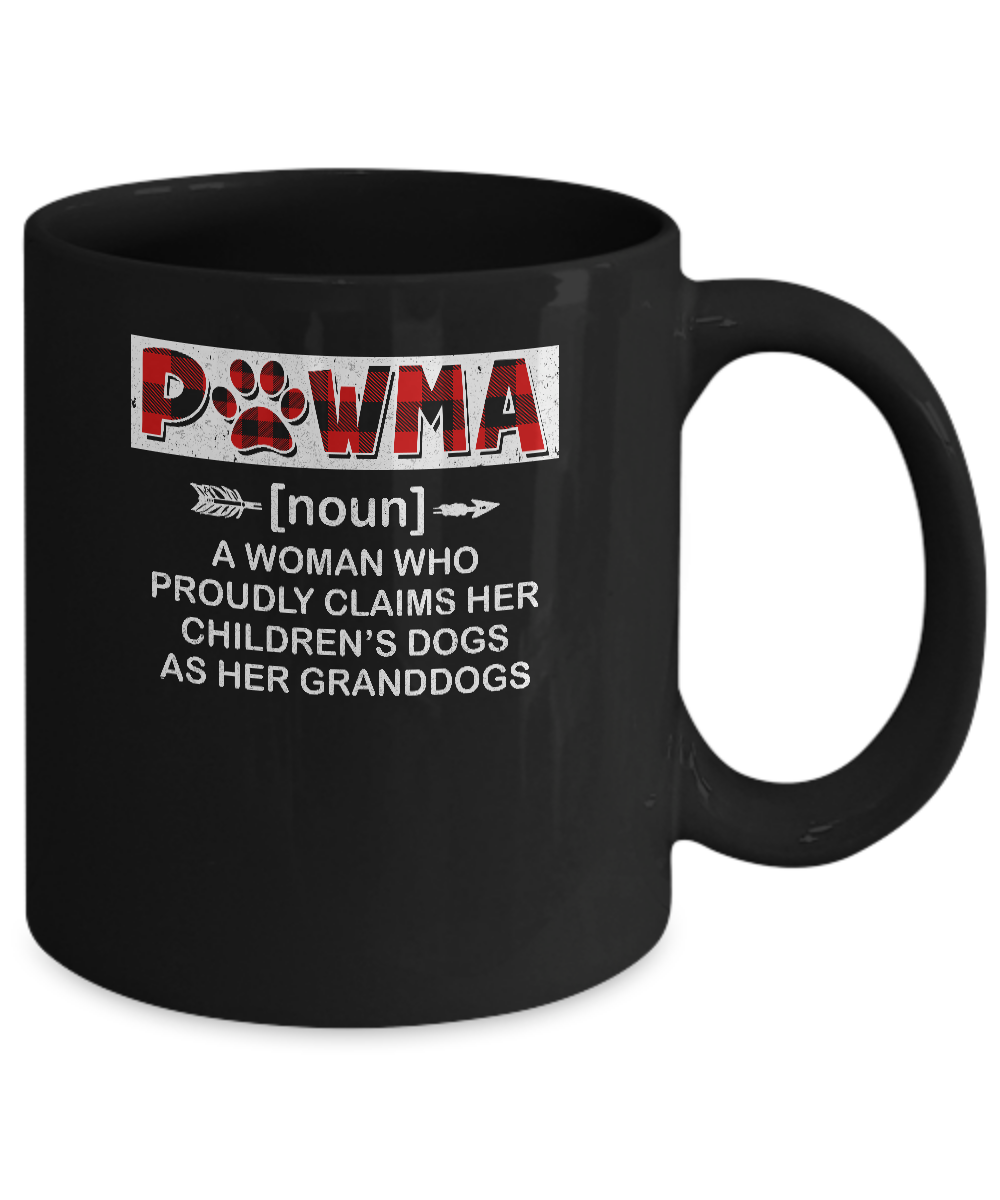 Pawma Buffalo Plaid Mom Proudly Claims Her Children's Dogs Mug-Coffee Mug-11oz Mug-Black