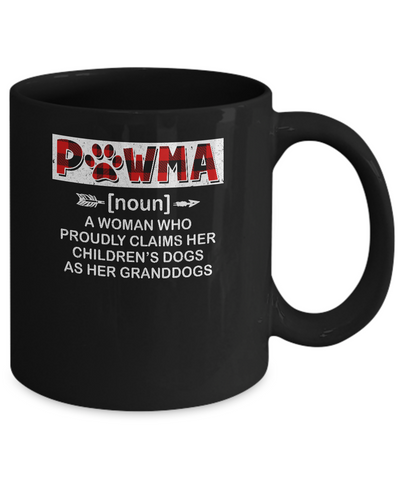 Pawma Buffalo Plaid Mom Proudly Claims Her Children's Dogs Mug-Coffee Mug-11oz Mug-Black