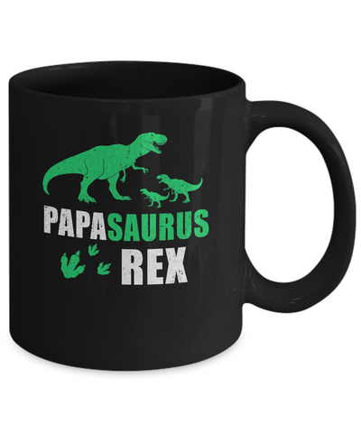 Grandpasaurus Papa Saurus Dinosaur T-Rex Mug-Coffee Mug-11oz Mug-Black