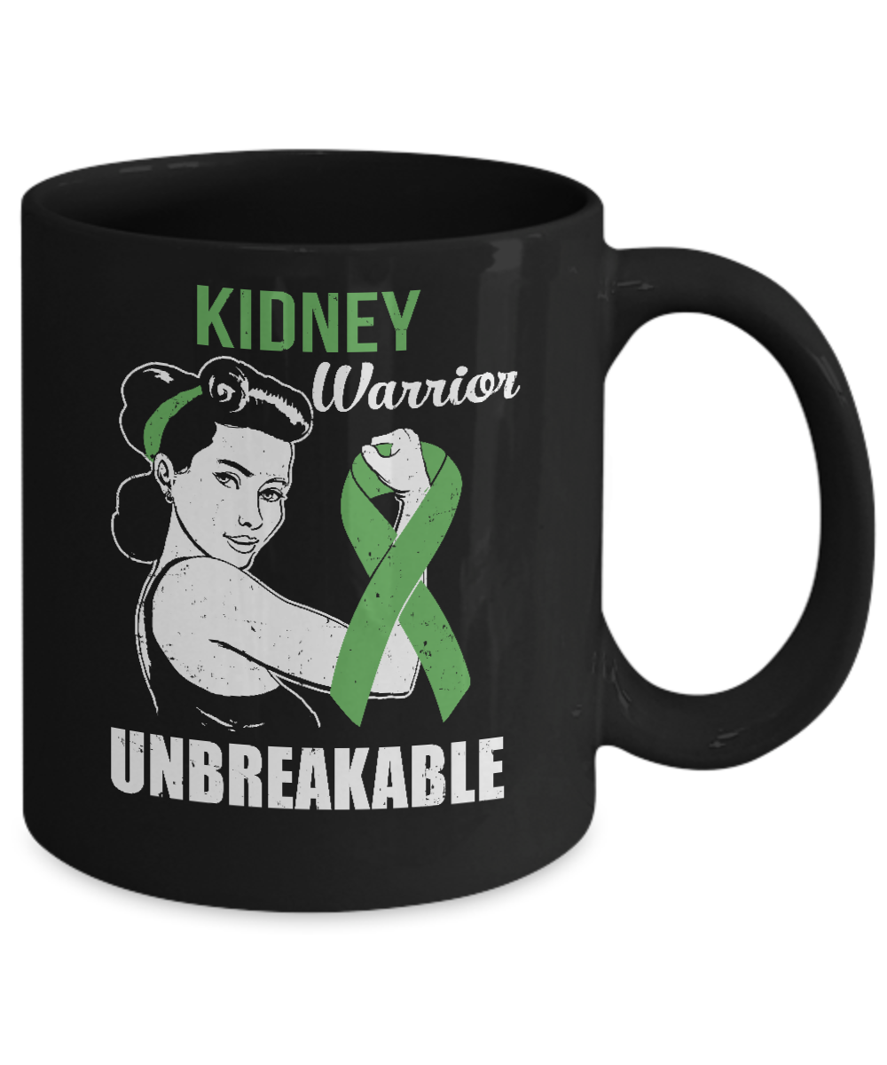 Kidney Disease Warrior Unbreakable Kidney Disease Awareness Mug-Coffee Mug-11oz Mug-Black