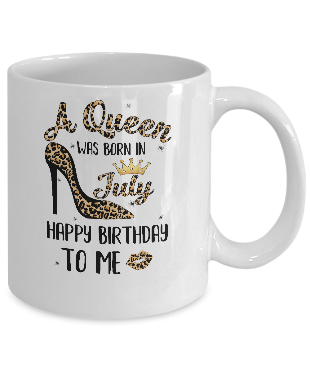 Born In July Girl Leopard High Heels Birthday Women Gift Mug-Coffee Mug-11oz Mug-White