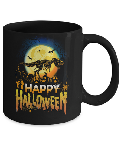 Saurus T Rex Dinosaur Halloween Mug-Coffee Mug-11oz Mug-Black