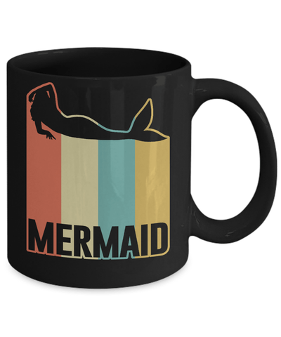 Classic Vintage Retro Style Mermaid Mug-Coffee Mug-11oz Mug-Black
