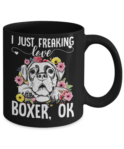 Dog I Just Freaking Love Boxer Mug-Coffee Mug-11oz Mug-Black