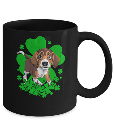 Beagle St. Patrick's Day Clovers Mug-Coffee Mug-11oz Mug-Black