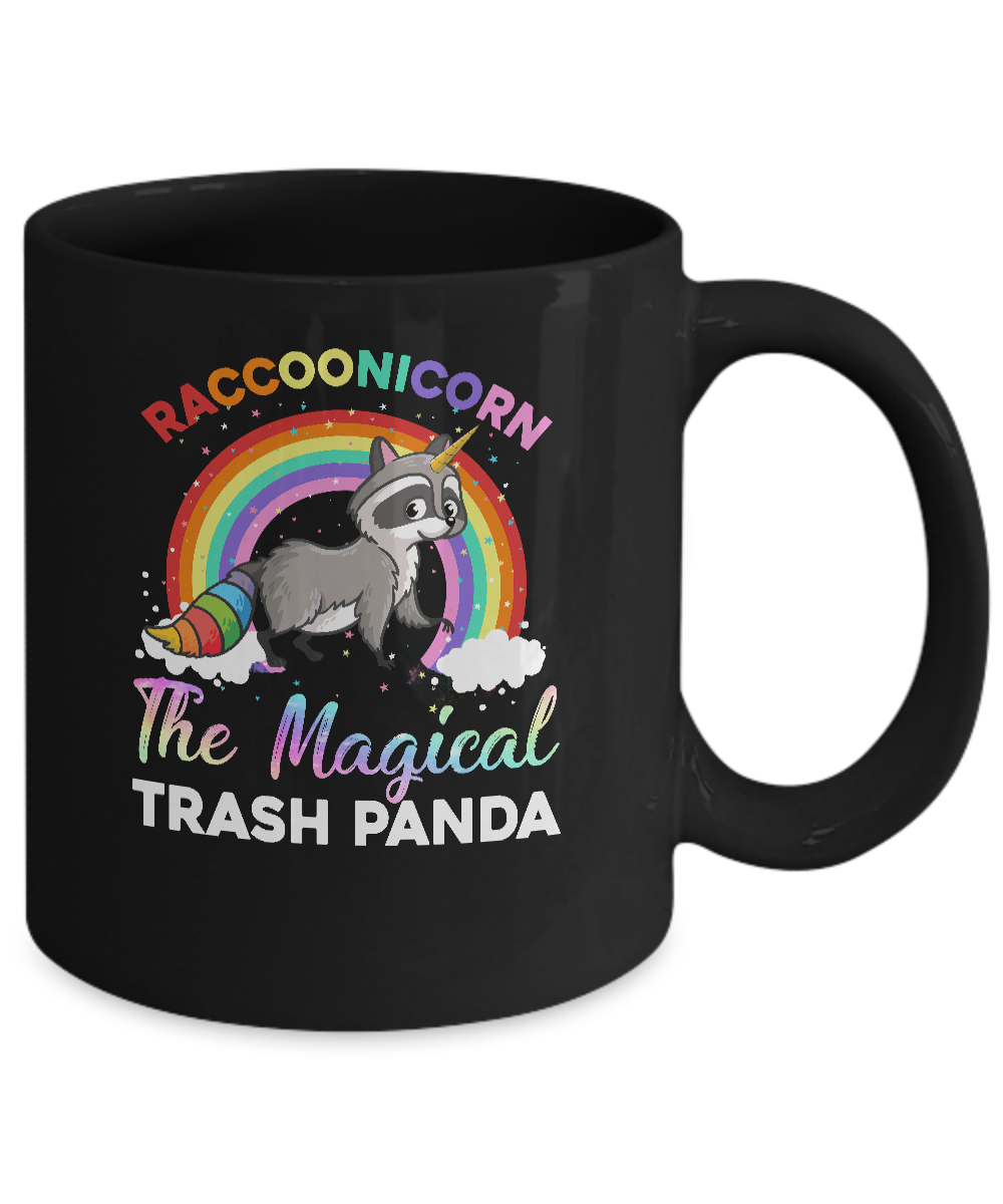 Racoonicorn Raccoon Unicorn Trash Panda For Kid Girls Mug-Coffee Mug-11oz Mug-Black