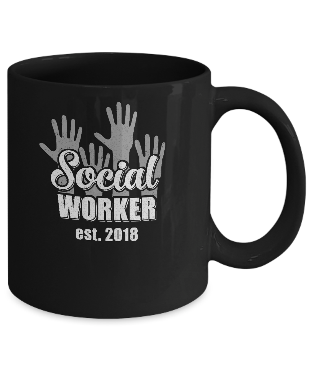 Social Work Graduation Gift For Social Workers Est 2018 Mug-Coffee Mug-11oz Mug-Black