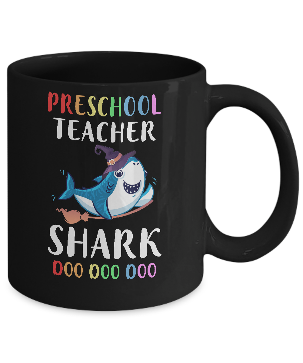 Preschool Teacher Shark Doo Doo Doo Halloween Mug-Coffee Mug-11oz Mug-Black