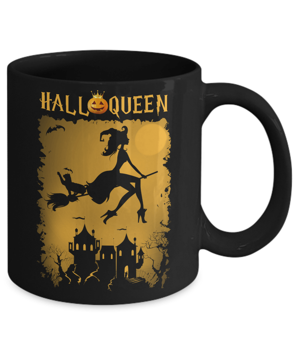 Funny Halloween Pumpkin Queen Mug-Coffee Mug-11oz Mug-Black