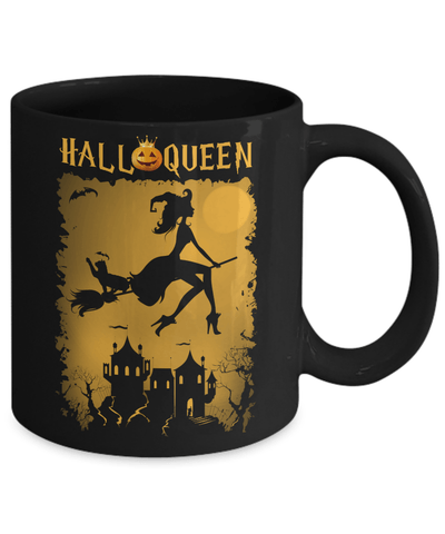 Funny Halloween Pumpkin Queen Mug-Coffee Mug-11oz Mug-Black