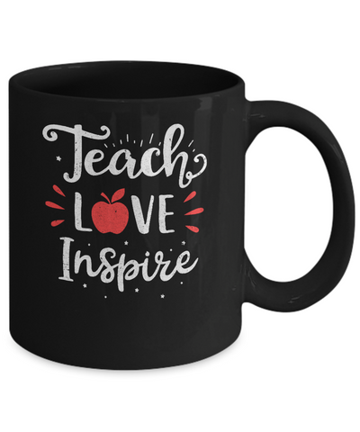 Teach Love Inspire Teacher Gifts Mug-Coffee Mug-11oz Mug-Black