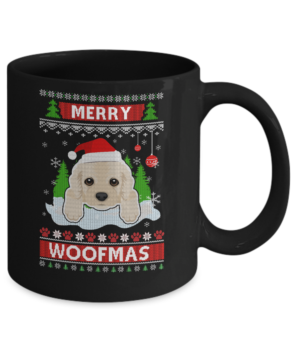 Golden Retriever Merry Woofmas Ugly Christmas Sweater Mug-Coffee Mug-11oz Mug-Black
