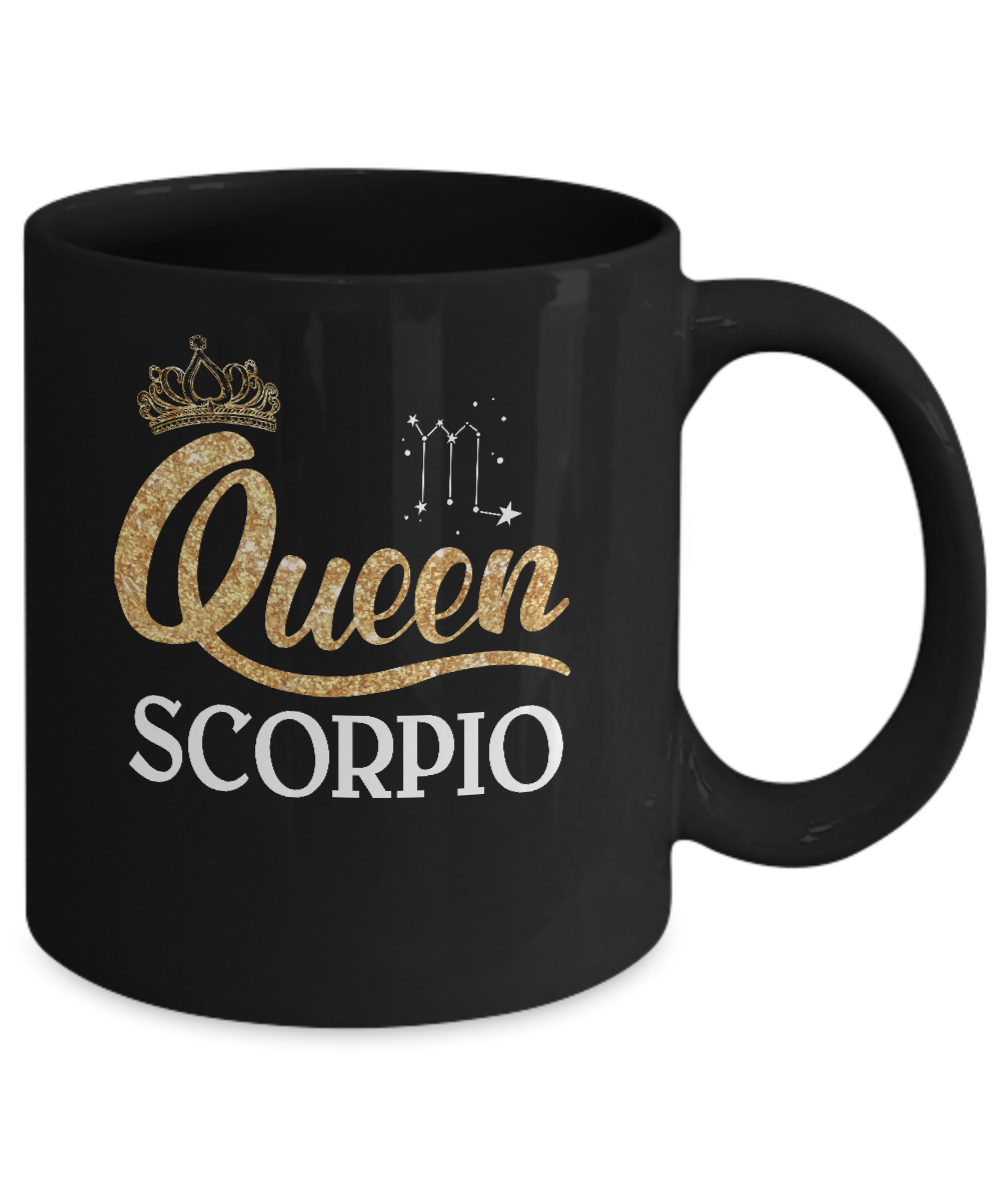 Queen Scorpio Zodiac October November Birthday Gift Mug-Coffee Mug-11oz Mug-Black