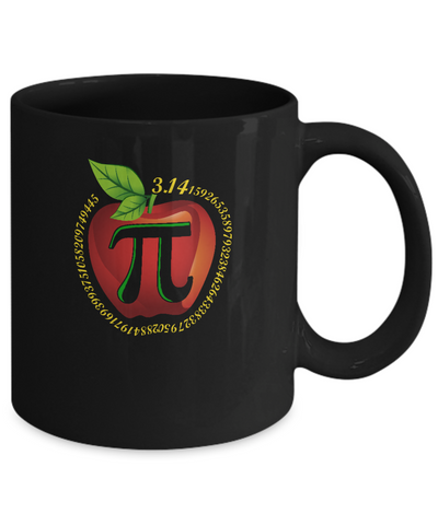 Teacher Apple Pi Math Happy Pi Day Mug-Coffee Mug-11oz Mug-Black