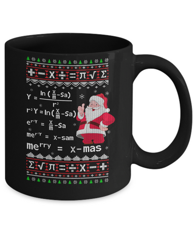 Funny Merry Xmas In Math Ugly Christmas Sweater Mug-Coffee Mug-11oz Mug-Black