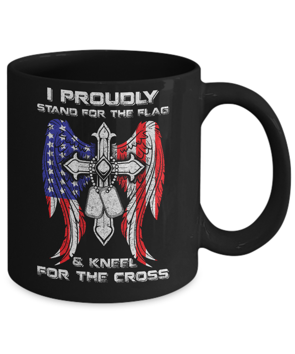 Veteran I Proudly Stand For The Flag Kneel For The Cross Mug-Coffee Mug-11oz Mug-Black