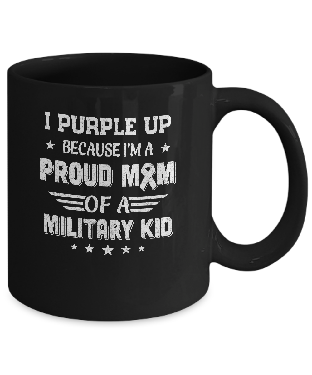 I Purple Up Proud Mom Of A Military Kid Child Mug-Coffee Mug-11oz Mug-Black