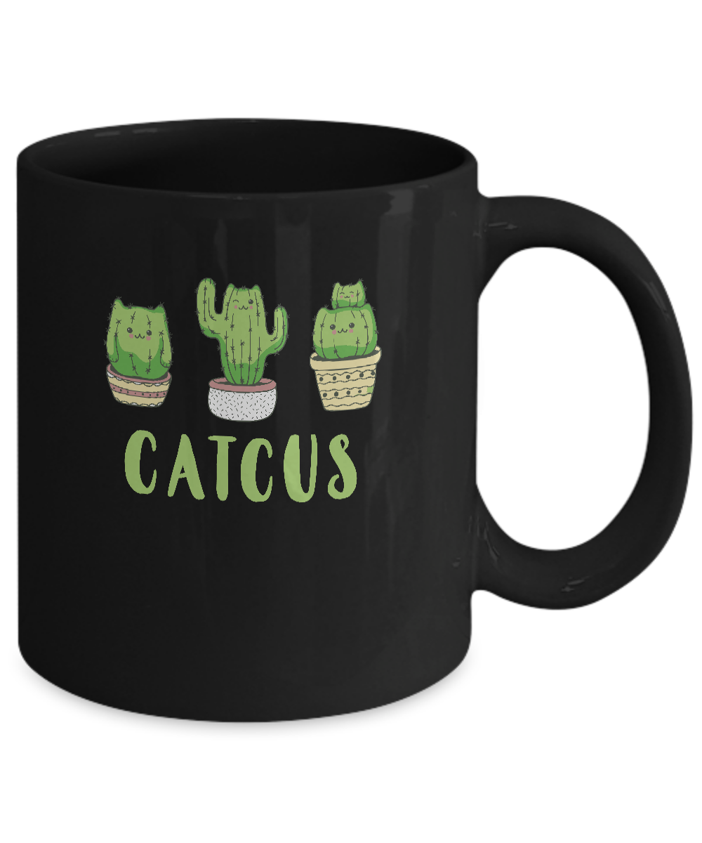 Catcus Funny Cat Cactus For Kitty Lovers Mug-Coffee Mug-11oz Mug-Black