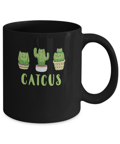 Catcus Funny Cat Cactus For Kitty Lovers Mug-Coffee Mug-11oz Mug-Black
