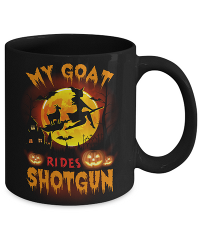 My Goat Rides Shotgun Halloween Goat Mug-Coffee Mug-11oz Mug-Black