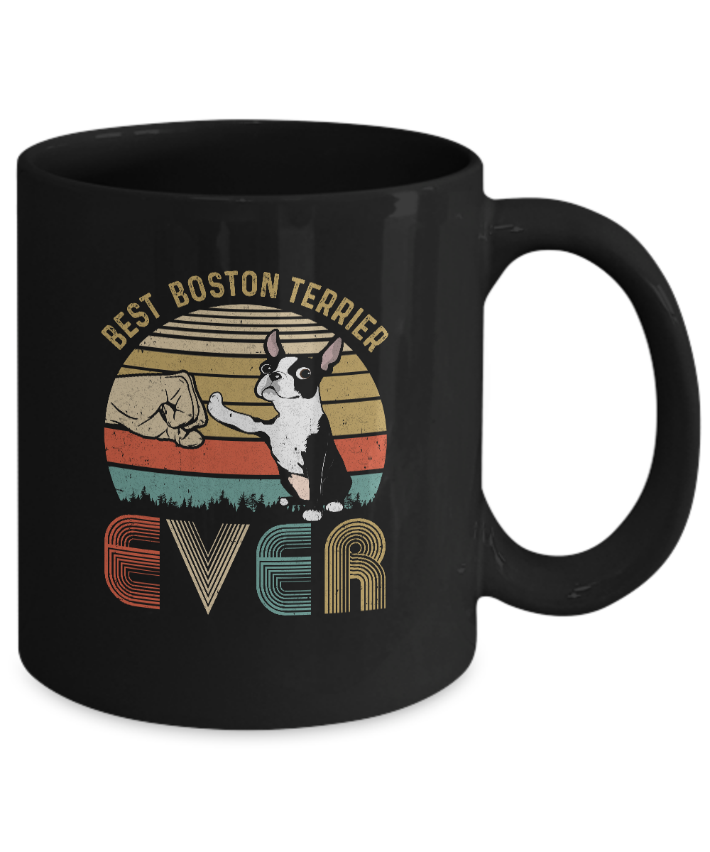 Vintage Best Boston Dad Ever Bump Fit Funny Dad Gifts Mug-Coffee Mug-11oz Mug-Black