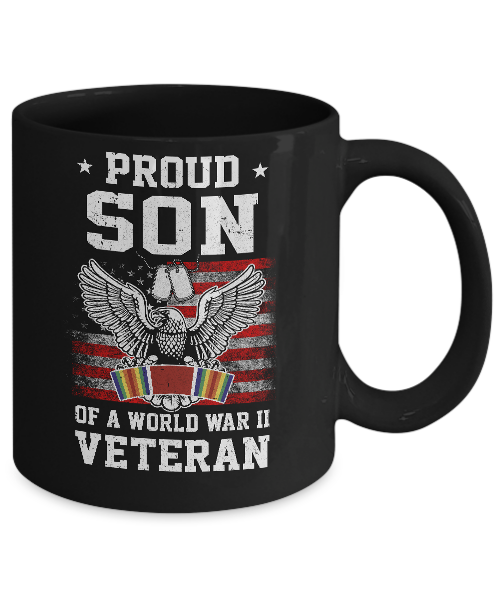 Proud Son Of World War 2 Veteran Patriotic Mug-Coffee Mug-11oz Mug-Black