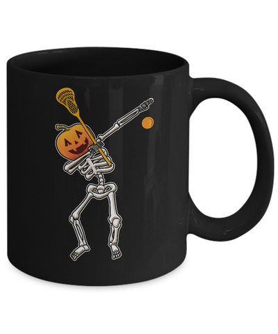 Halloween Dabbing Skeleton Lacrosse Mug-Coffee Mug-11oz Mug-Black