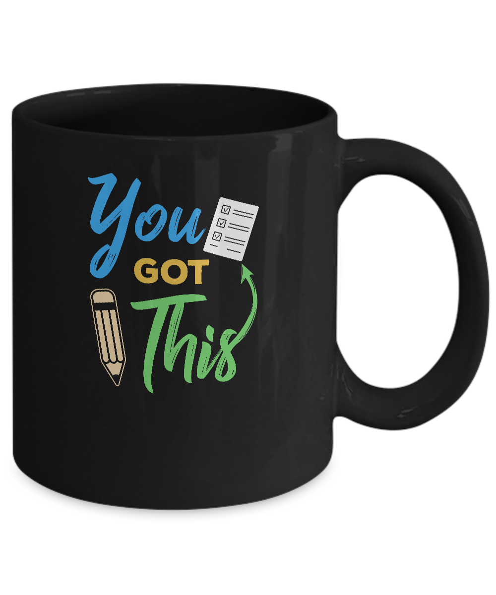 Motivational Teacher Apple Testing You Got This Mug-Coffee Mug-11oz Mug-Black