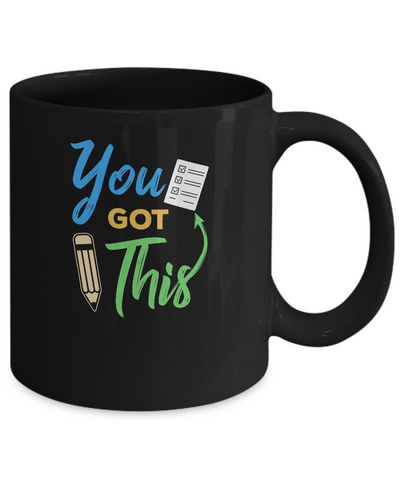 Motivational Teacher Apple Testing You Got This Mug-Coffee Mug-11oz Mug-Black