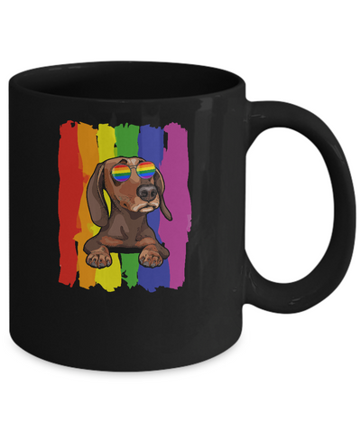 Funny Dachshund LGBT LGBT Pride Gifts Mug-Coffee Mug-11oz Mug-Black