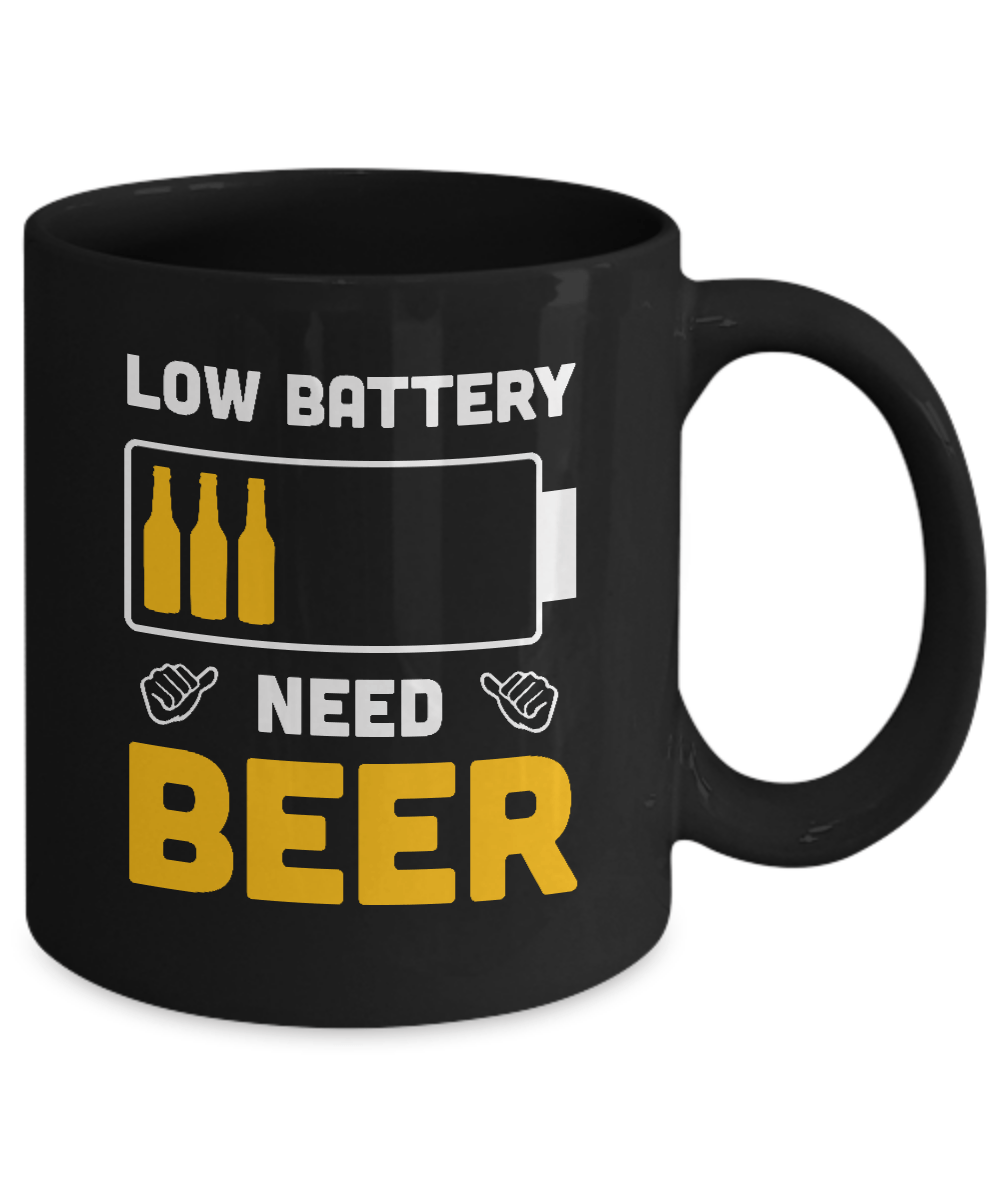 Low Battery Need Beer Mug-Coffee Mug-11oz Mug-Black