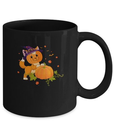 Funny Halloween Cat Pumpkin Costume Mug-Coffee Mug-11oz Mug-Black