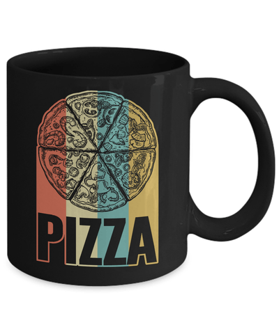 Classic Vintage Retro Style Pizza Mug-Coffee Mug-11oz Mug-Black