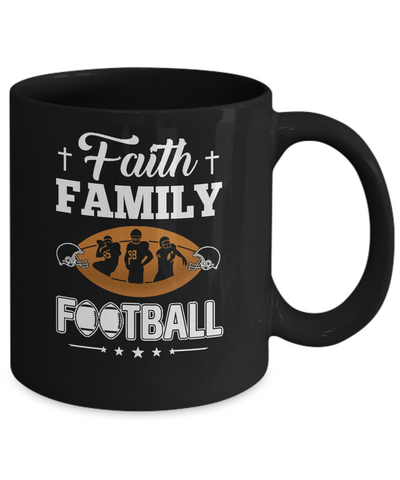 Faith Family Football Mug-Coffee Mug-11oz Mug-Black