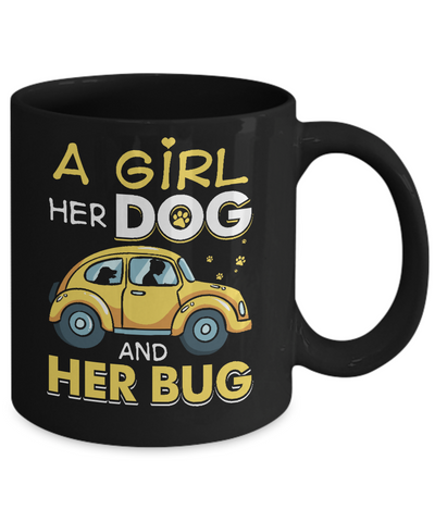 A Girl Her Dog And Her Bug Mug-Coffee Mug-11oz Mug-Black