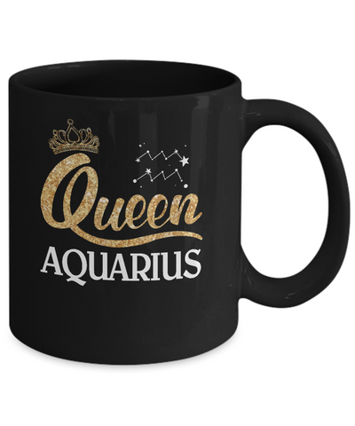 Queen Aquarius Zodiac January February Birthday Gift Mug-Coffee Mug-11oz Mug-Black
