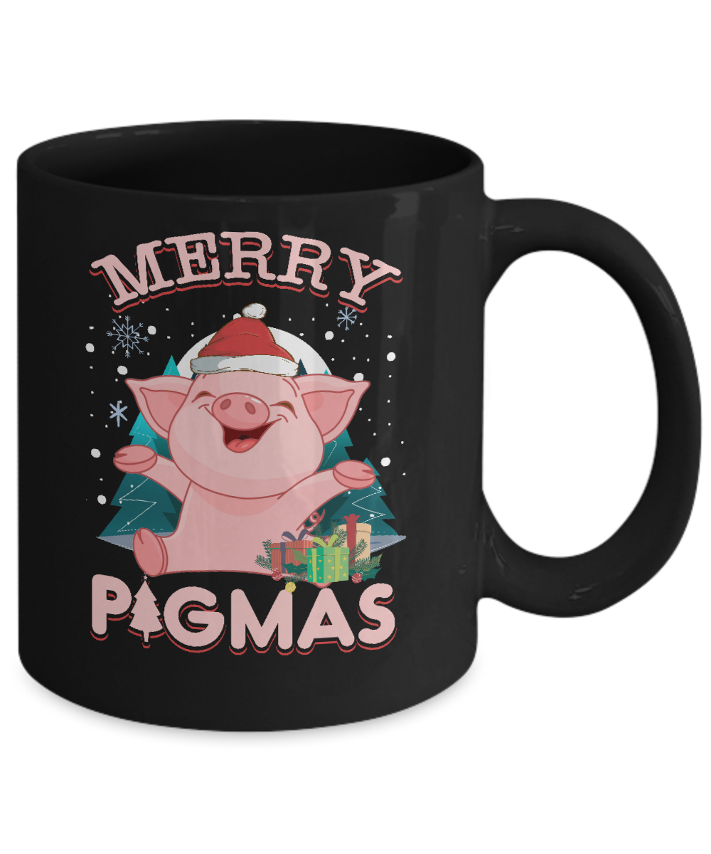 Merry Pigmas Funny Pig-Coffee Mug-11oz Mug-Black