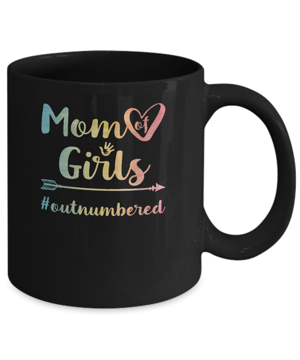 Mom Of Girls Outnumbered Mug-Coffee Mug-11oz Mug-Black