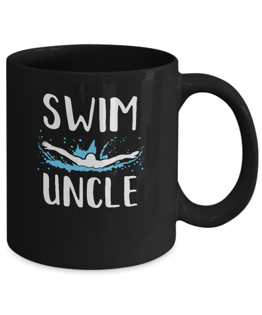 Swim Uncle Funny Swimming Birthday Gift Mug-Coffee Mug-11oz Mug-Black