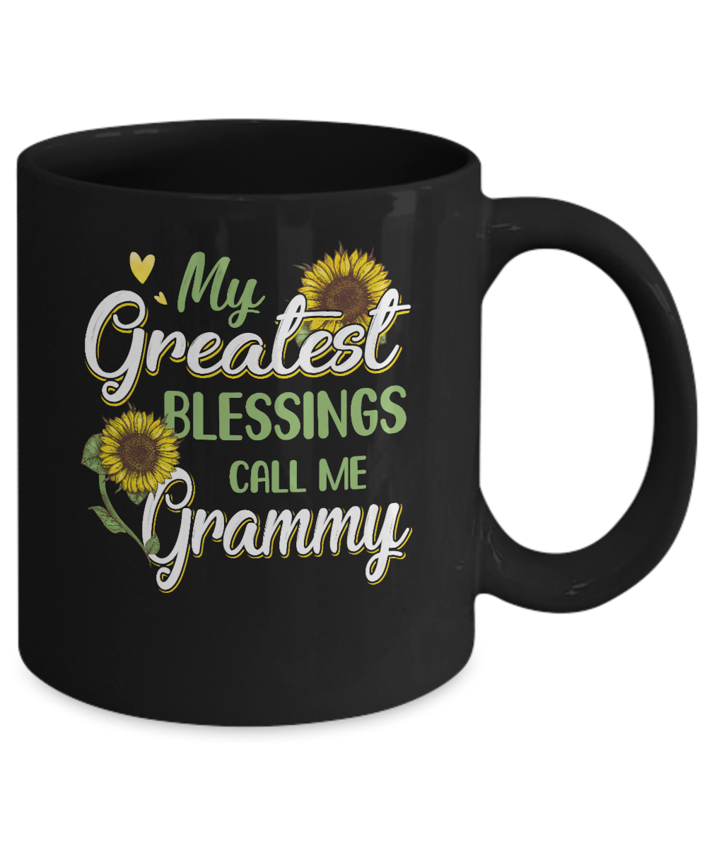 My Greatest Blessings Call Me Grammy Sunflower Gifts Mug-Coffee Mug-11oz Mug-Black