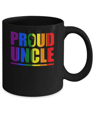Proud Uncle Gay Pride Month LGBT Mug-Coffee Mug-11oz Mug-Black