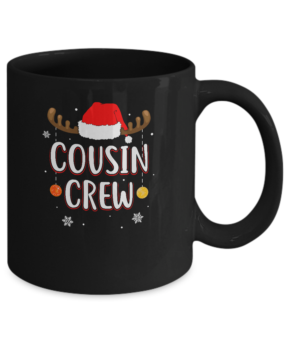 Cousin Crew Reindeer Matching Family Christmas Mug-Coffee Mug-11oz Mug-Black