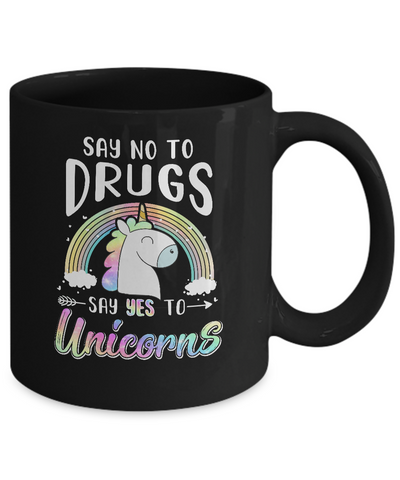 Red Ribbon Week Say No To Drugs Say Yes To Unicorns Gift Mug-Coffee Mug-11oz Mug-Black