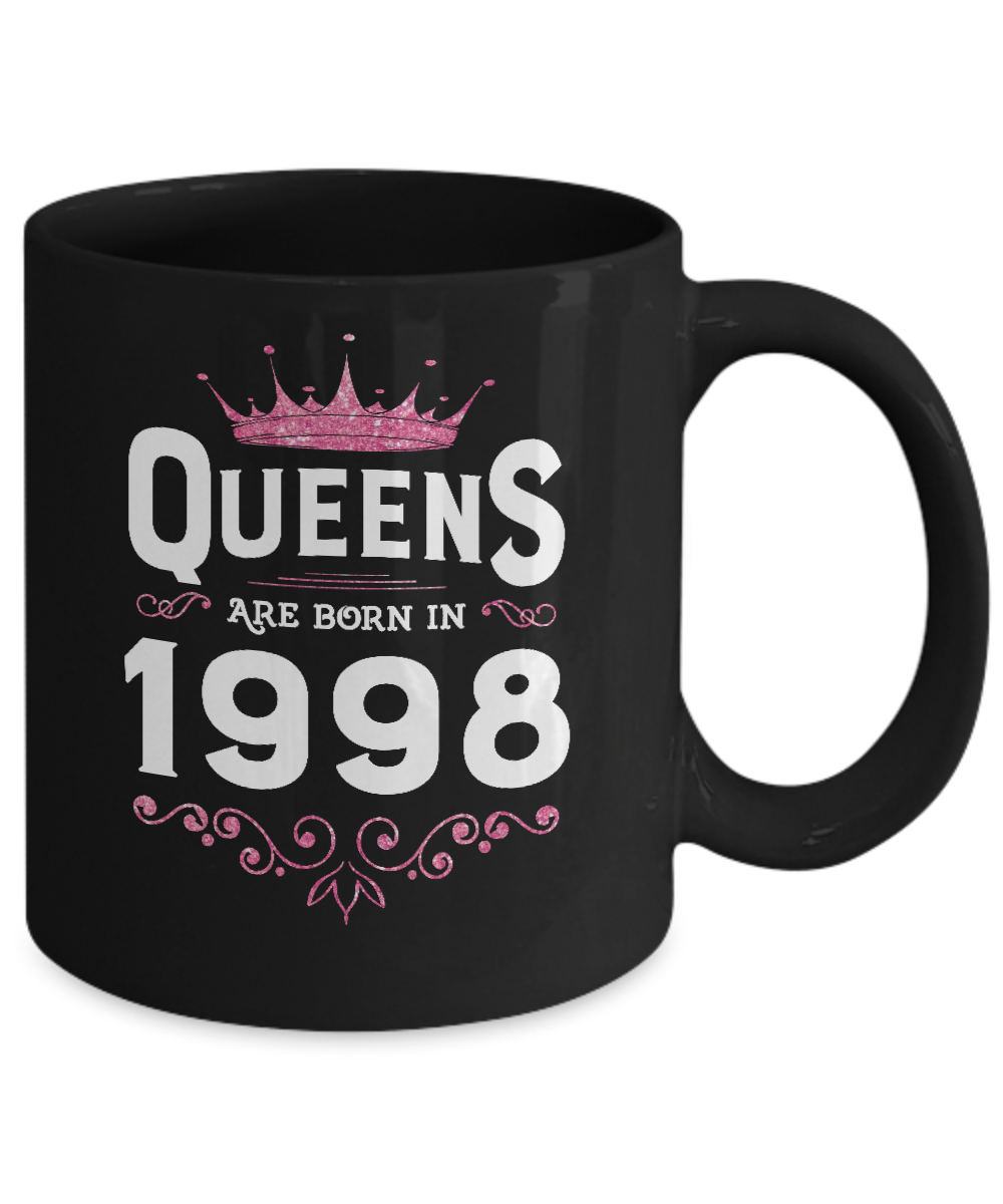Queens Are Born In 1998 Birthday Gift-Coffee Mug-11oz Mug-Black