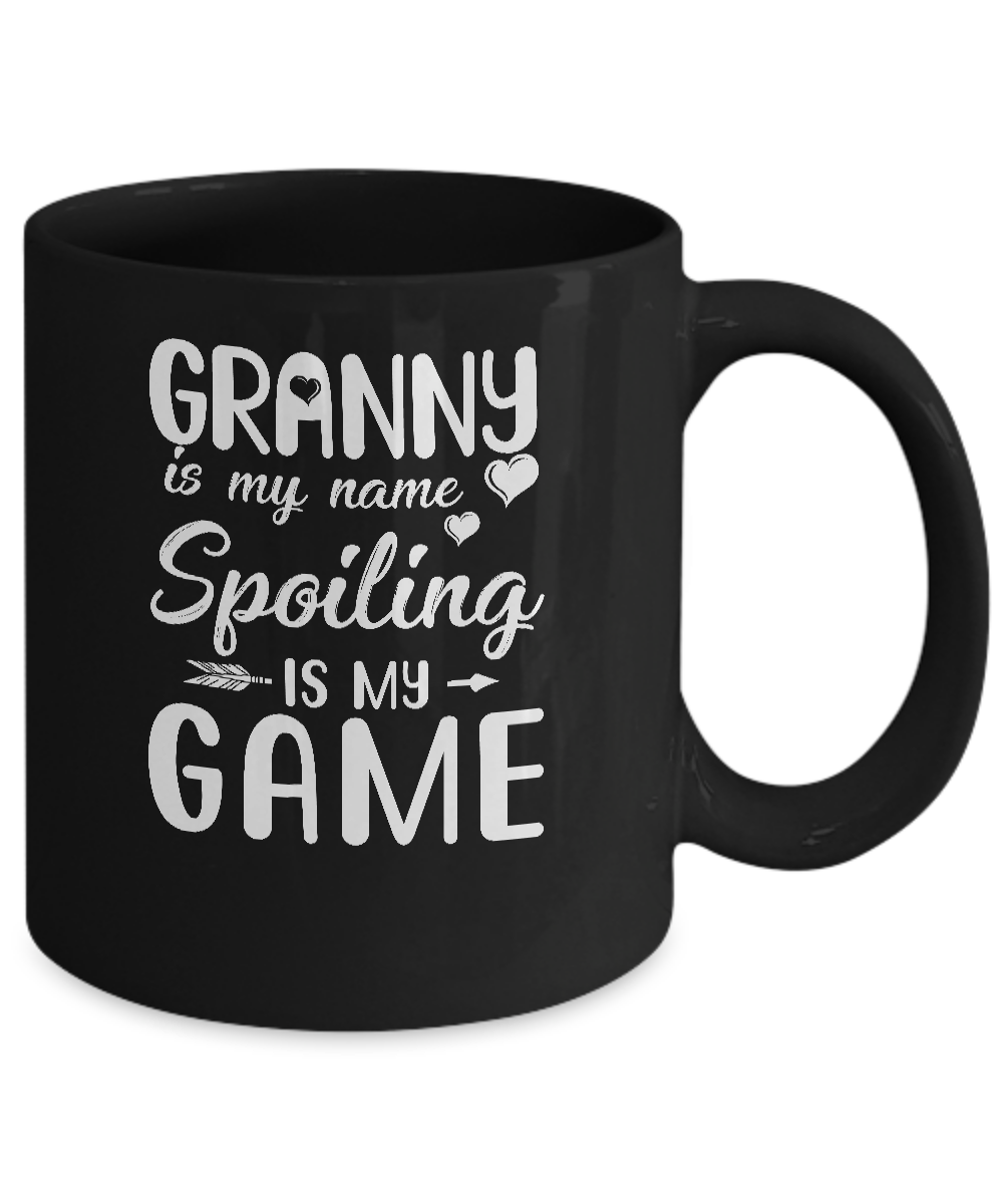 Granny Is My Name Spoiling Is My Game Funny Mothers Day Mug-Coffee Mug-11oz Mug-Black