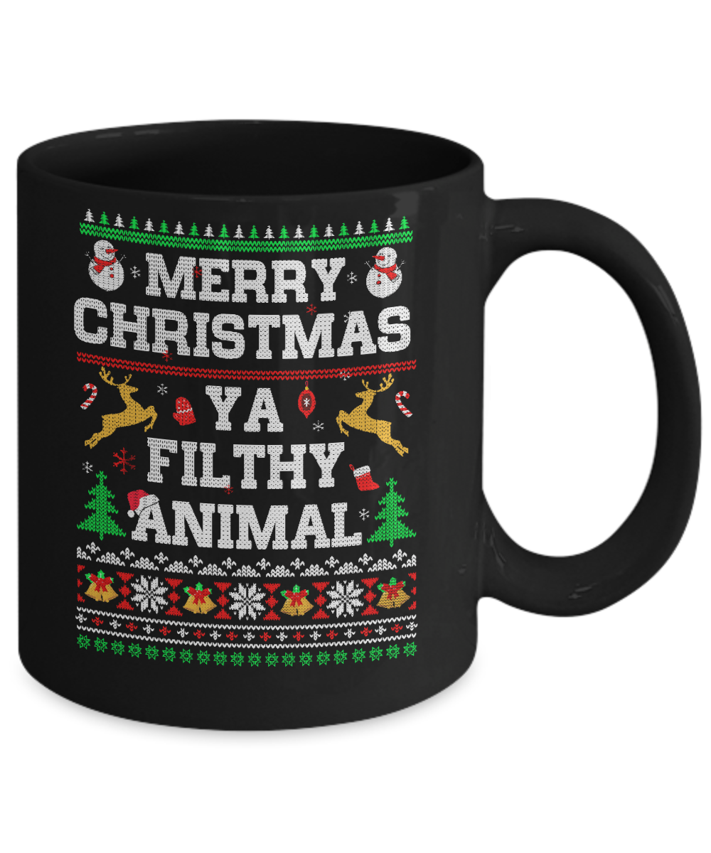 Merry Christmas Filthy Animal Ugly Sweater Mug-Coffee Mug-11oz Mug-Black